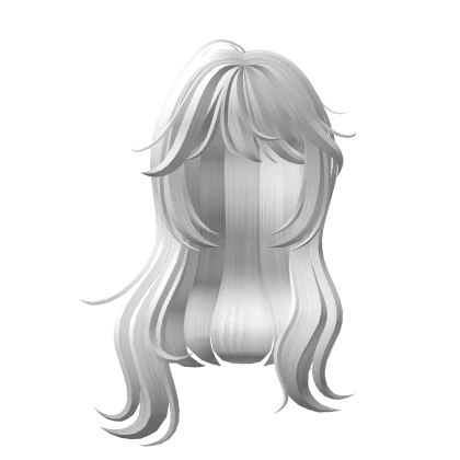 white messy bangs y2k long flowy straight hair