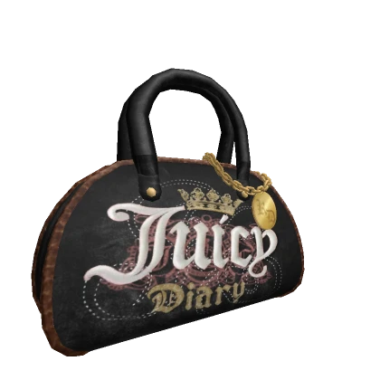 Y2K 00s Juicy Diary Couture black Velvet Cute Bag