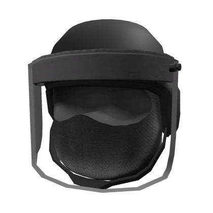 Gray SCP facility guard riot helmet transparent