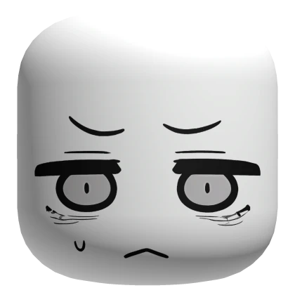 Stressed Chibi Face - White