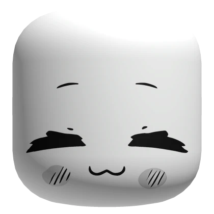 Cute Happy Chibi Kitty Face - White