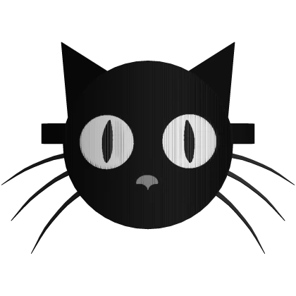 Animated Black Cat Mask w/ White Following Eyes