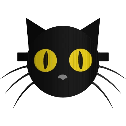 Animated Black Cat Mask w/ Yellow Following Eyes