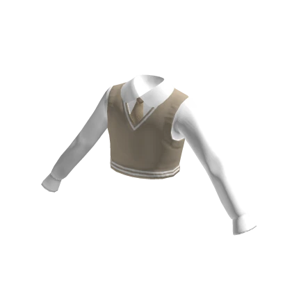 Cropped Beige School Sweater Vest