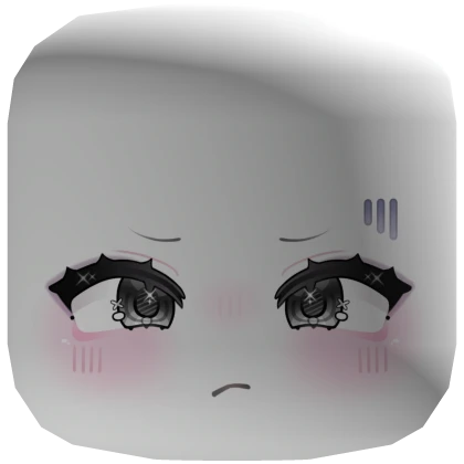 ♡ pouting flustered chibi face - white