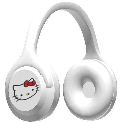 Kawaii white hello kitty headphones