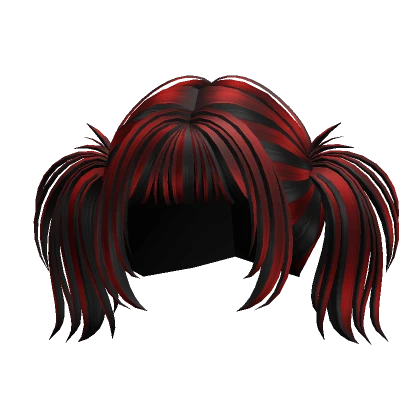 ❤️‍🔥 FREE! Black and Red Cyber Spikey Pigtails