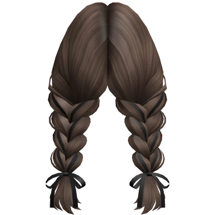 Soft Double Braids w/ Ribbon (Brown)