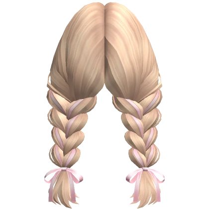 Soft Double Braids w/ Ribbon (Blonde)