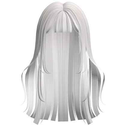 white wispy flared doll hair w bangs