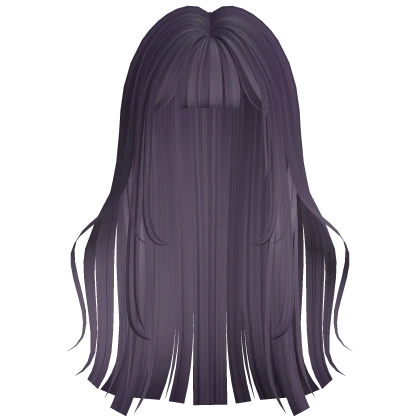dark purple wispy flared doll hair w bangs