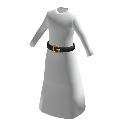 White Robe With Gold "G" Belt Buckle