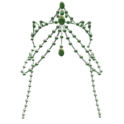 Fairycore Crystal Beaded Head Dress Green