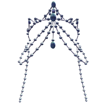 Fairycore Crystal Beaded Head Dress Blue