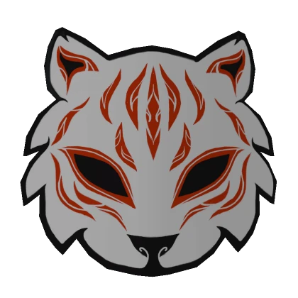 Tiger anime mask black white and red