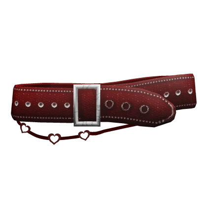 ✧.*cute dark red heart chain belt w rhinestones✧.*