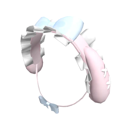 ♡ : pink + blue bunny frill headband