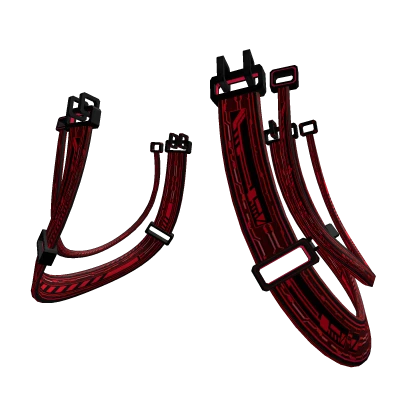 [1.0] Black Red Cyber Waist Suspender