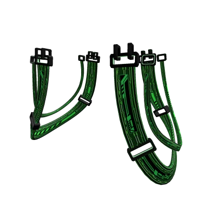 [1.0] Green Black Cyber Waist Suspender