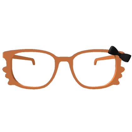 Cute Halloween Kitty Bow Glasses in Orange/Black