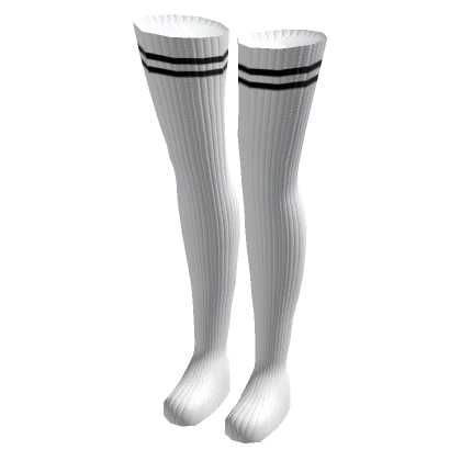 Thigh Socks White + Black