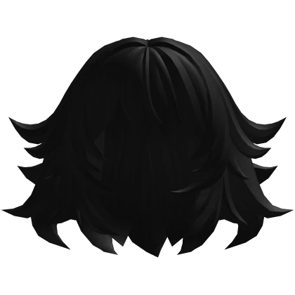 Black Layered Messy Anime Wavy Hair