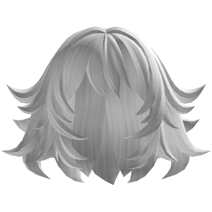 White Layered Messy Anime Wavy Hair