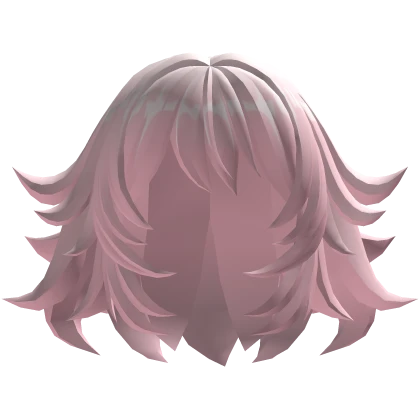 Pink  Layered Messy Wavy Anime Hair