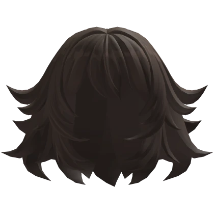 Brown Layered Messy Wavy Anime Hair