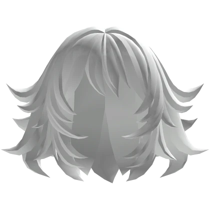 White Layered Messy Wavy Anime Hair