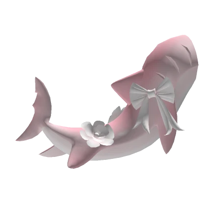 Cute Kawaii Light Pink Shark Tail w Bow & Rose