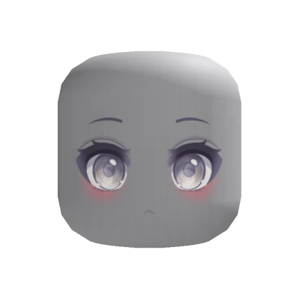 Grey Anime Sweet Angel Eyes w Cute Pink Blush