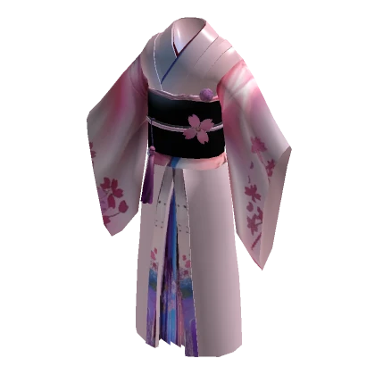 Pink Kimono With Cherry Blossoms