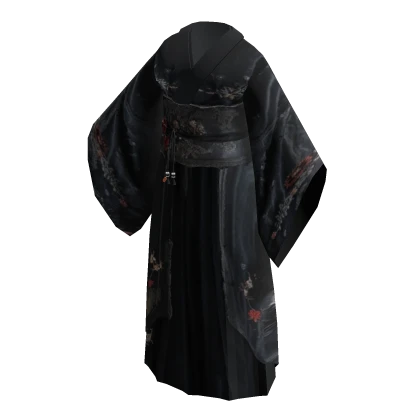 Black Kimono With Flowers