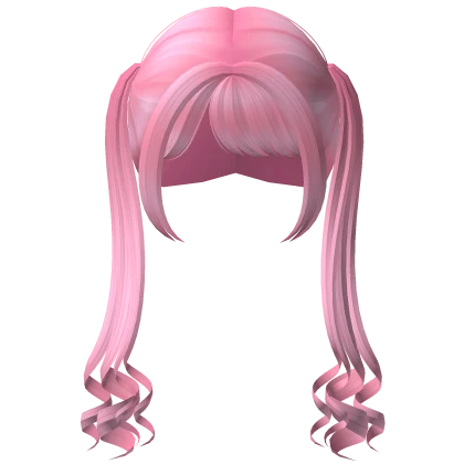 Cute curly pigtails in pink