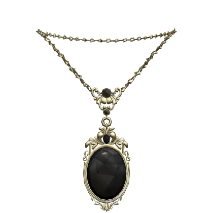 Gold Onyx Victorian Necklace Y2K (3.0)