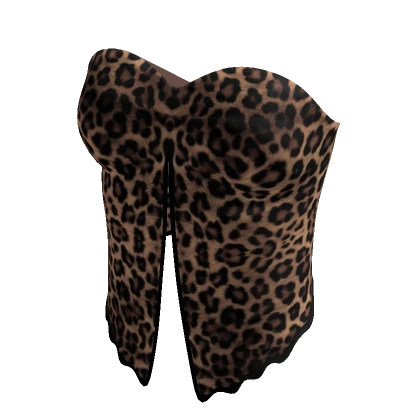 Leopard Tank Top With Front Slit