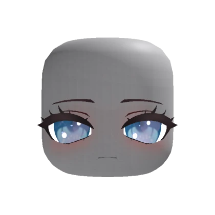 Animated Chibi Doll Sleepy Face - Blue