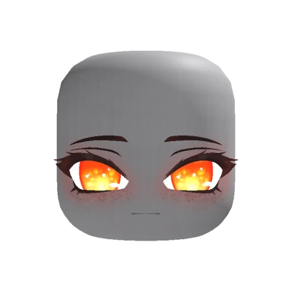 Chibi Cute Glimmering Eye Face - Orange