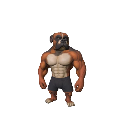 Buff Muscle Boxer Dog 🐶