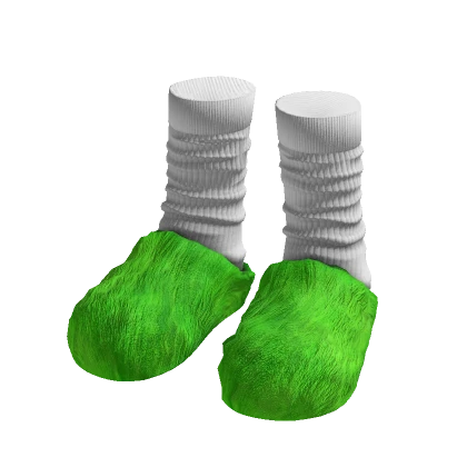Mar Fur Slides w Socks (Green)