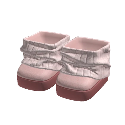 3.0 Boots Leg Warmers Pink Fur Slippers Shoes Y2K