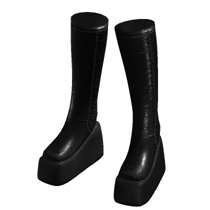 Black Leather Platforms