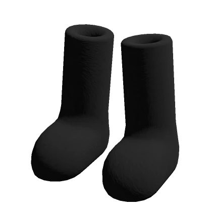 Boots Fuzzy Black Furry Fur Winter Wool Shoes Y2K