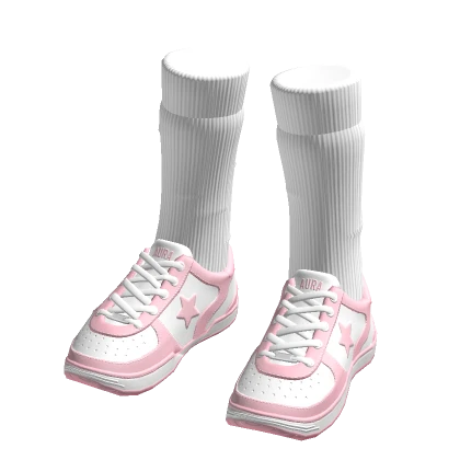 Pink Sneakers with White Socks