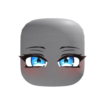 Cute Blushing Chibi Eyes - Blue
