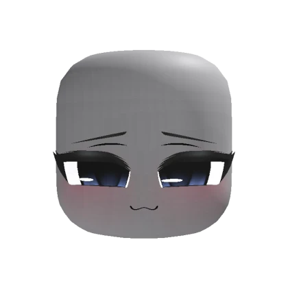 Animated Kawaii Chibi Smug Face- Dark Blue