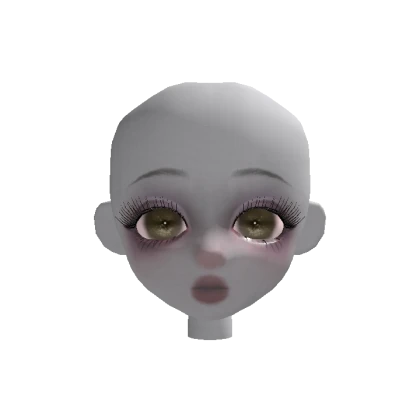 Ghost girl doll head(glossy,dark skin tone)