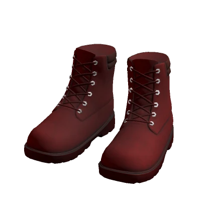 Boots Red Winter Work Heel Military Leather Y2K