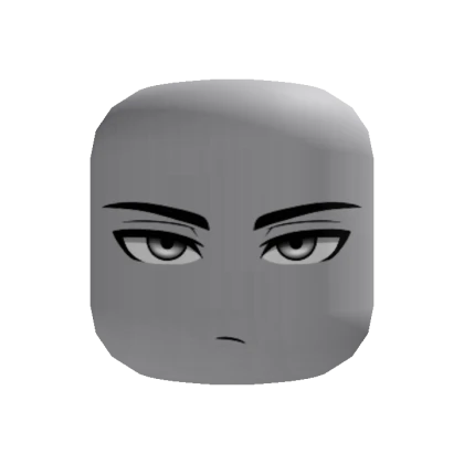 Serious Anime Boy Face (Gray)